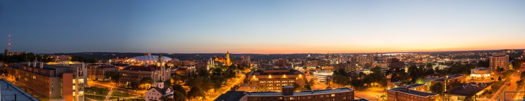 Summer Campus Scenes Panorama From Roof of Ernie Davis Lyman HL Hall of Languages Crouse College Exteriors City Downtown