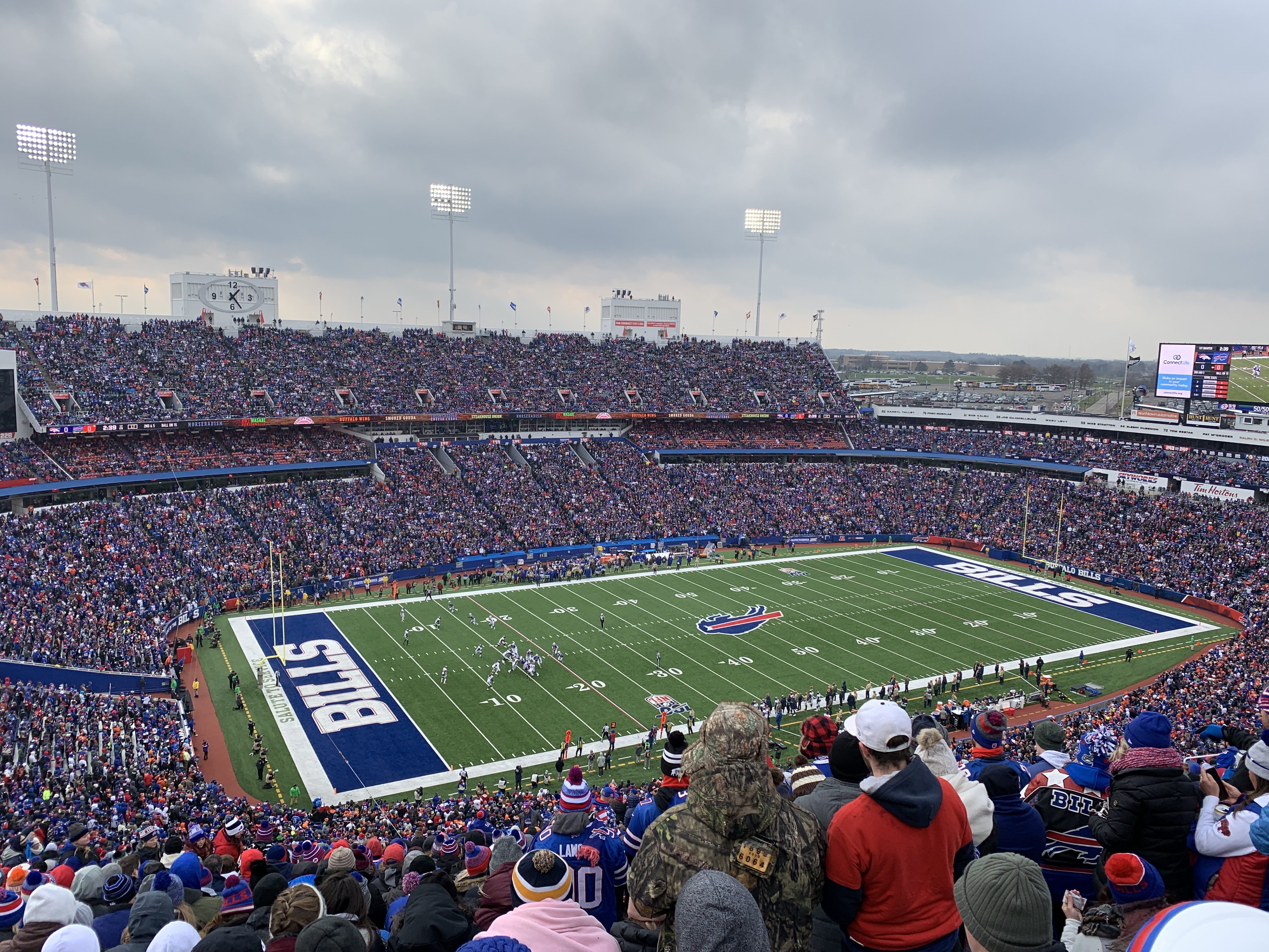 View from my seat at New Era Field during the Buffalo Bills vs Denver Broncos NFL game on Sunday, November 24, 2019. 